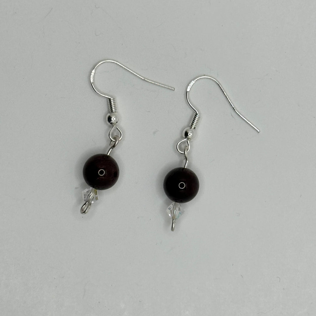 Garnet Sterling Silver Earrings