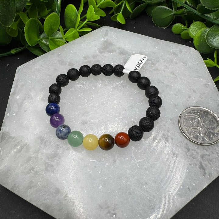 7 Chakra Bracelet with Lava Stones