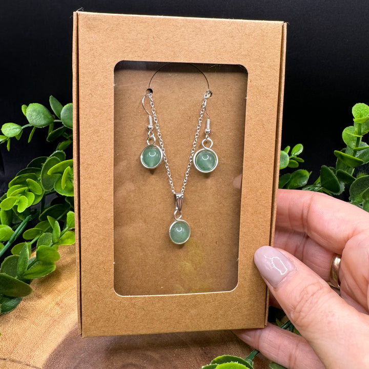 Green Aventurine Earring & Necklace Set