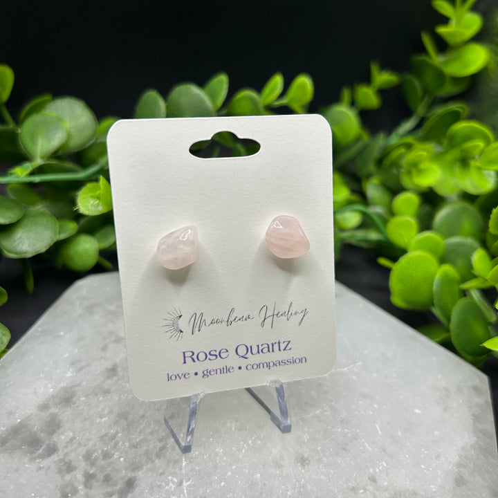 Rose Quartz Stud Earrings