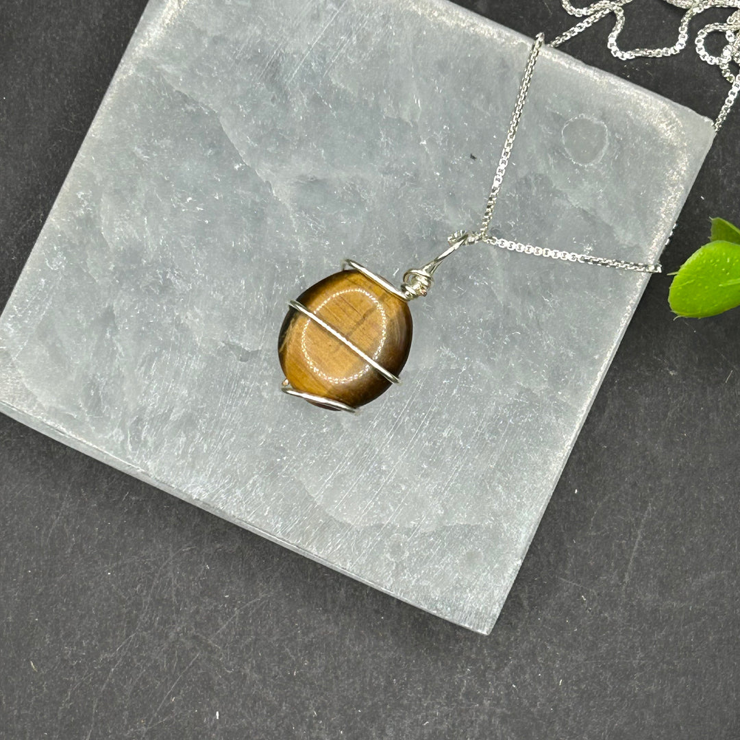 Tiger Eye Wire Wrapped Pendant