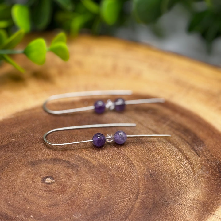 Amethyst Sterling Silver Threader Earrings