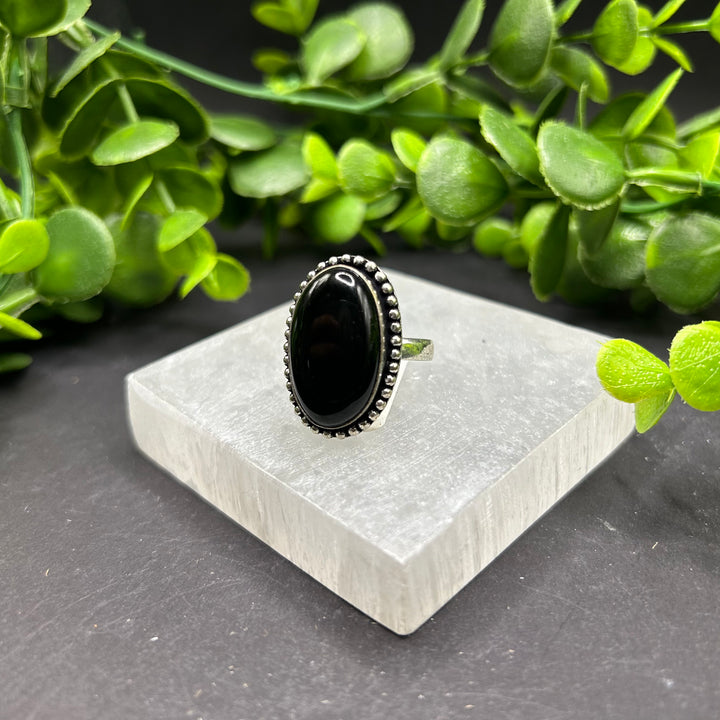 Black Onyx Oval Ring