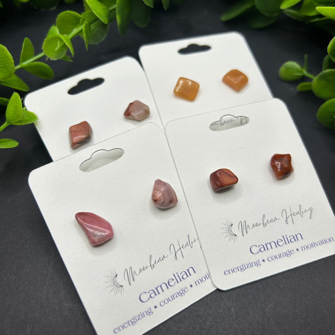 Carnelian Stud Earrings