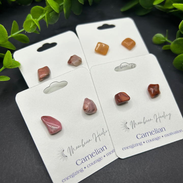 Carnelian Stud Earrings