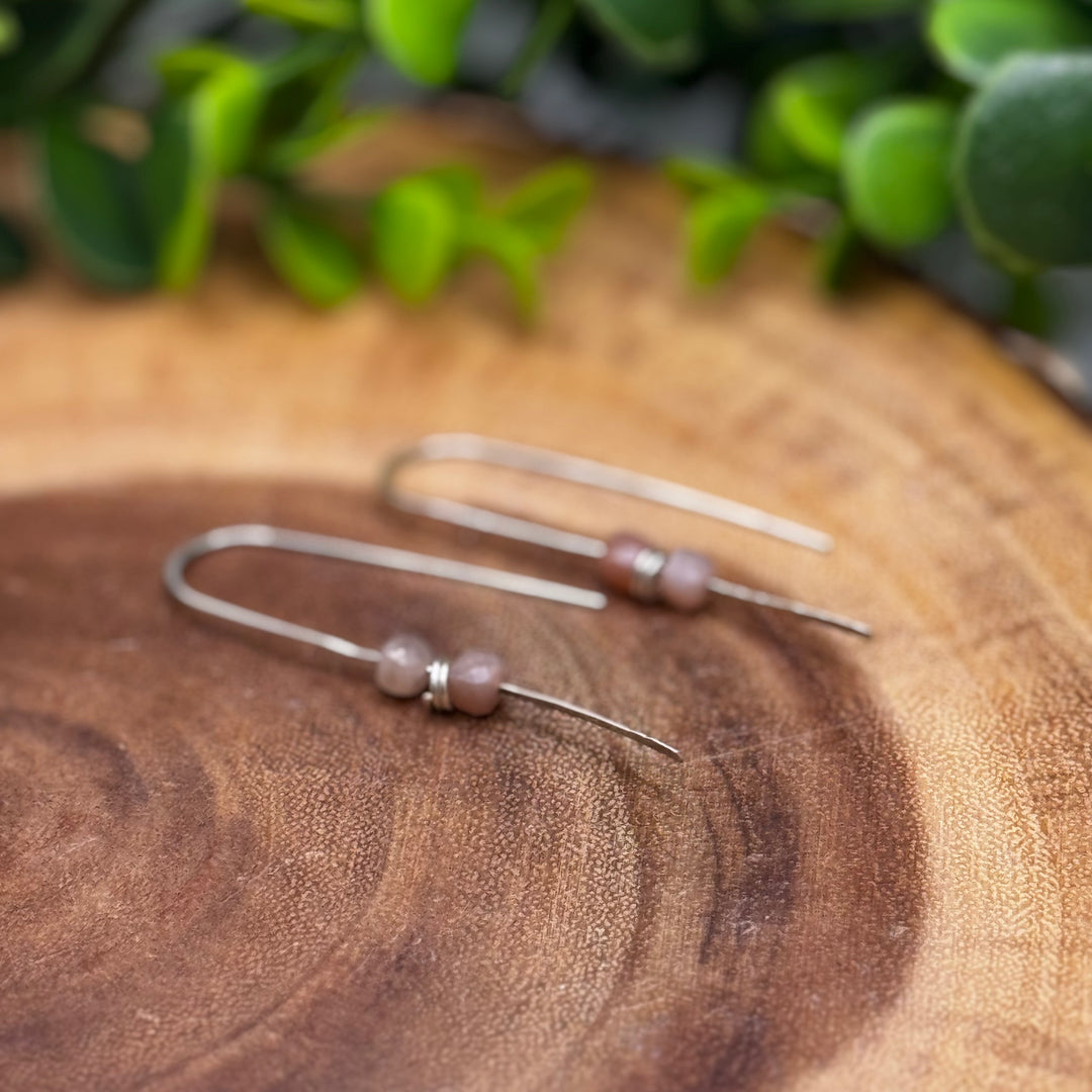 Multicoloured Moonstone Sterling Silver Threader Earrings