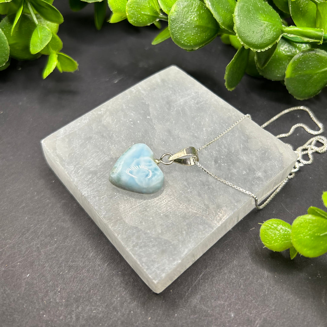 Larimar Sterling Silver Heart Pendant