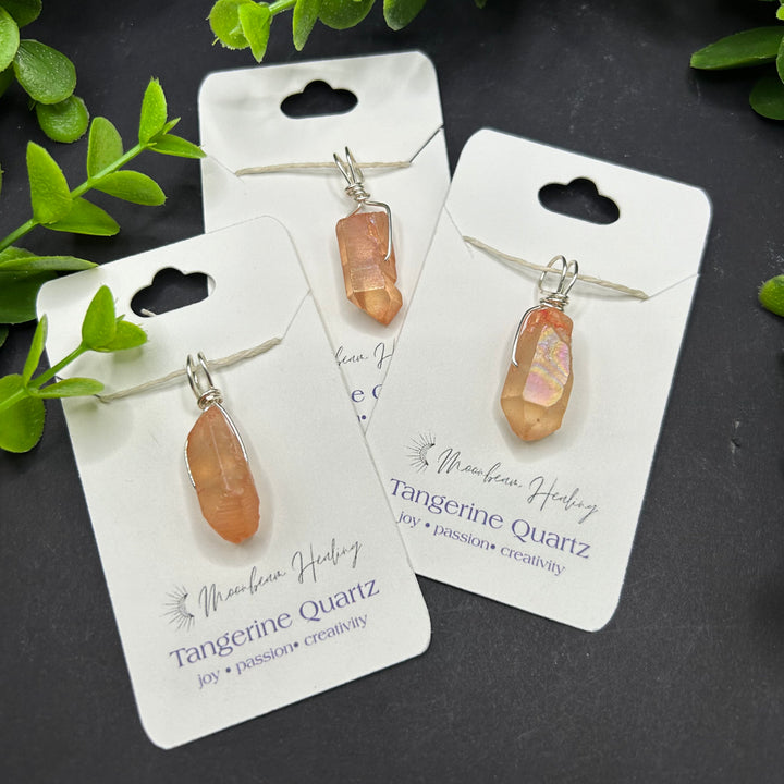 Tangerine Aura Quartz Pendant