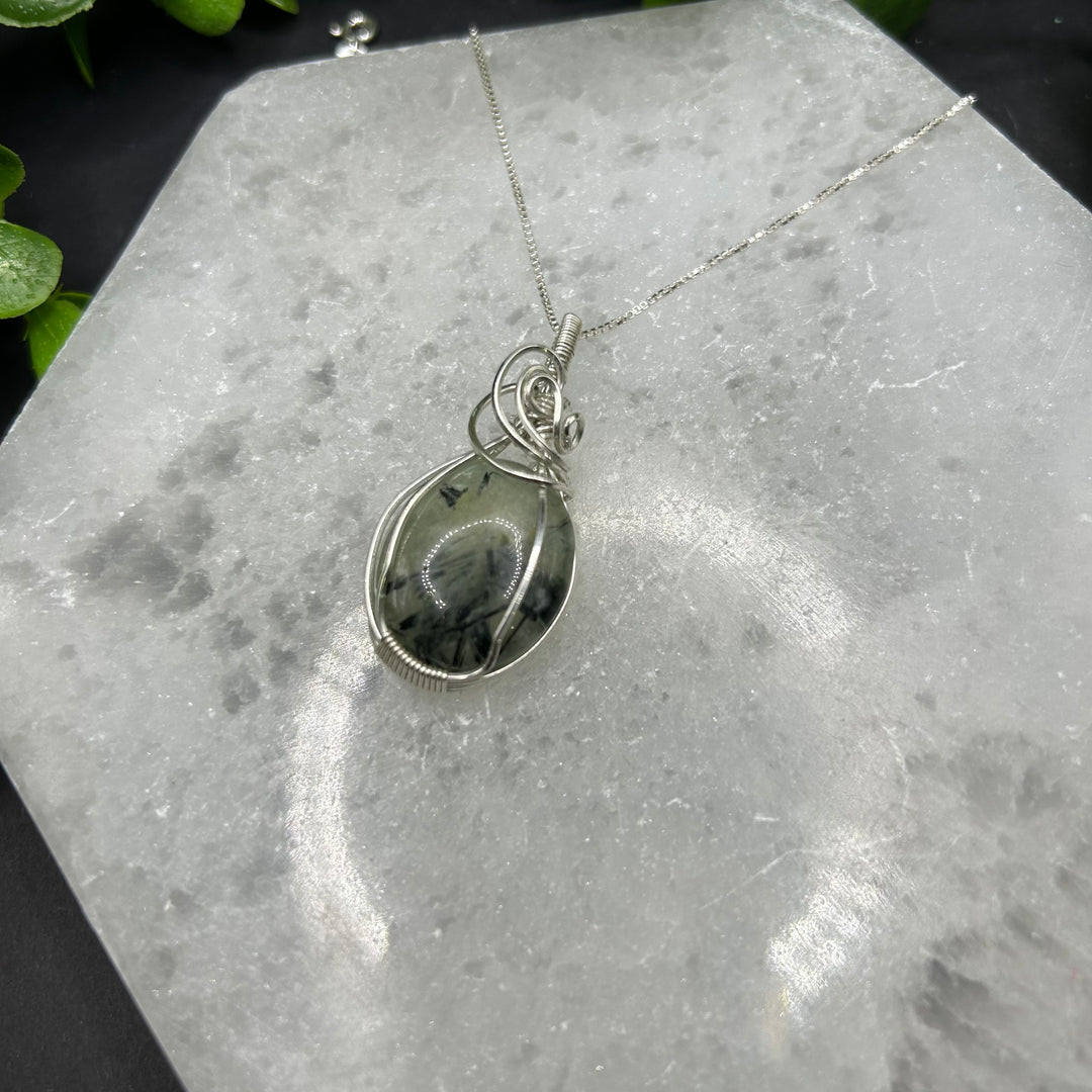 Prehnite Handcrafted Sterling Silver Pendant