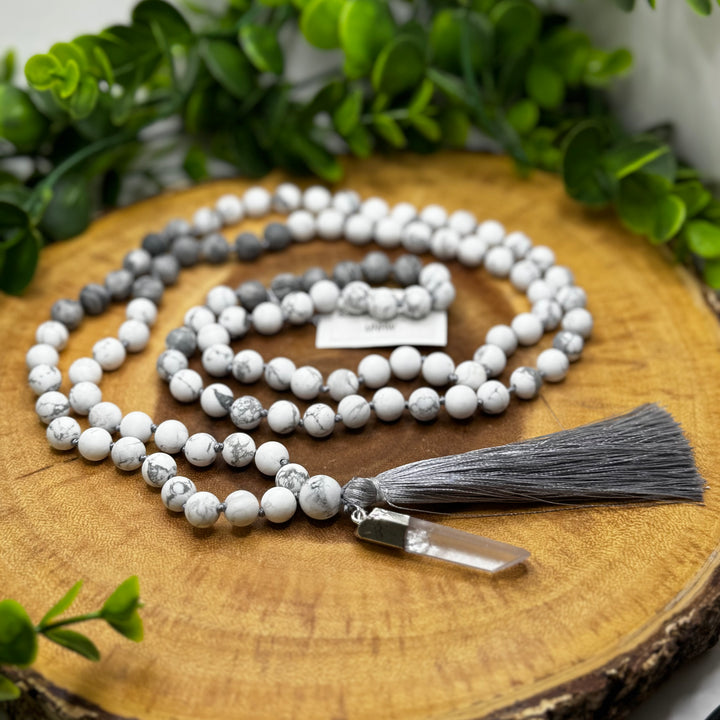 Howlite Mala Bead Necklace