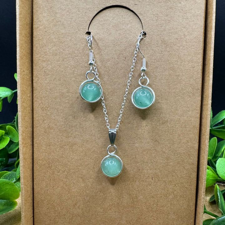 Green Aventurine Earring & Necklace Set