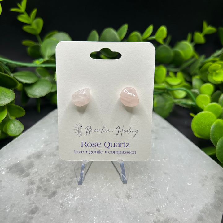 Rose Quartz Stud Earrings