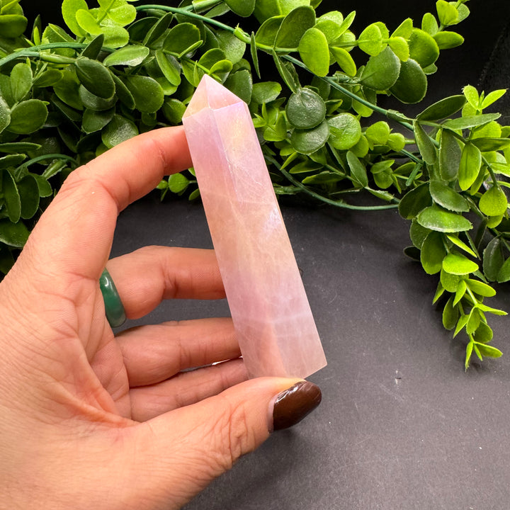 Aura Rose Quartz Polished Point #4