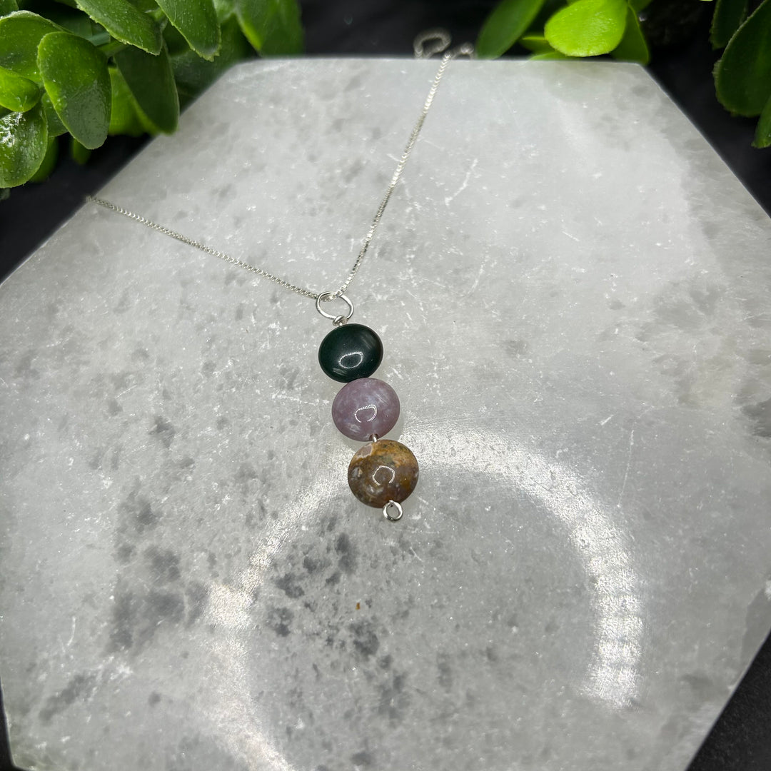 Moss Agate Minimalist Pendant