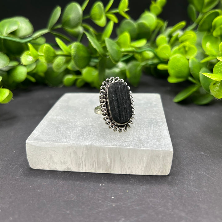 Black Tourmaline Oval Ring