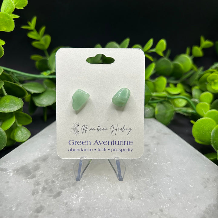 Green Aventurine Polished Earrings