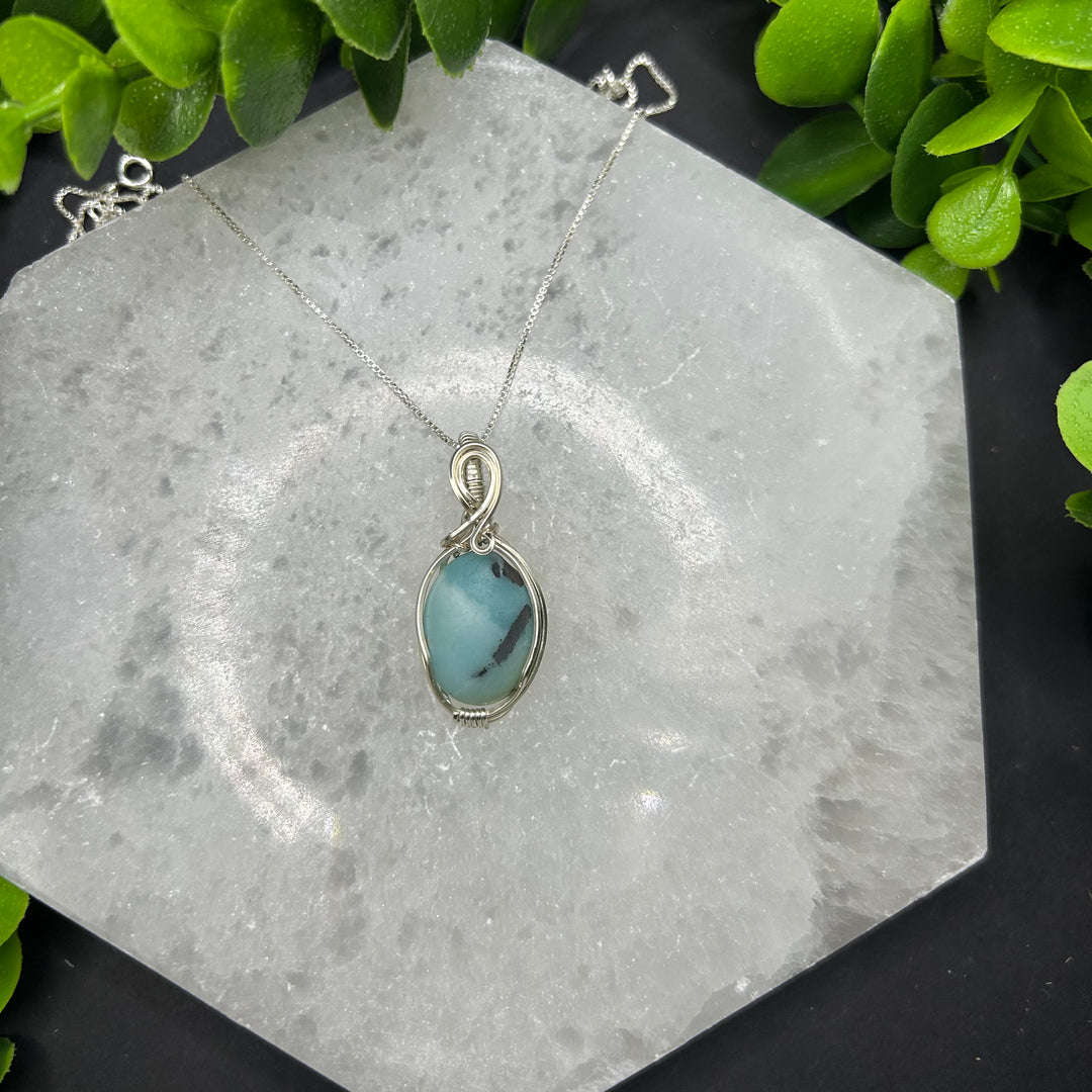 Amazonite Wire Wrapped Pendant