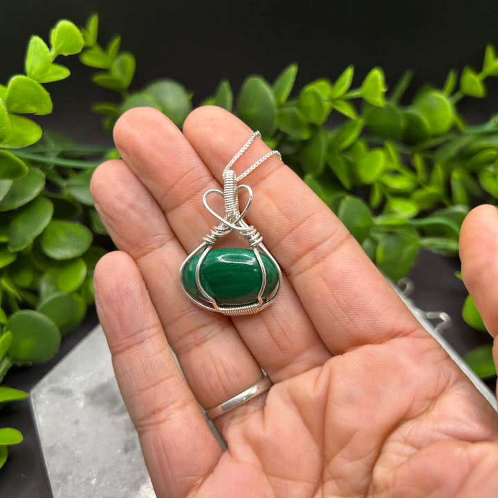 Handcrafted Malachite Sterling Silver Pendant