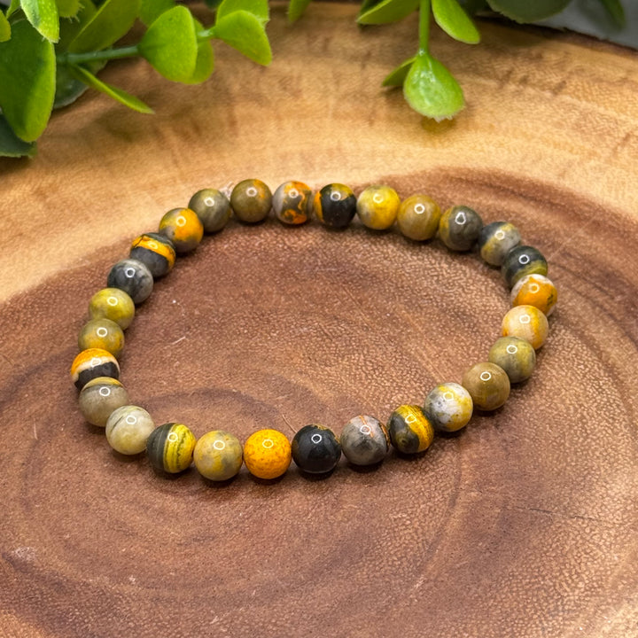 Bumble Bee Jasper 6mm Bracelet