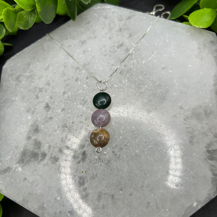 Moss Agate Minimalist Pendant