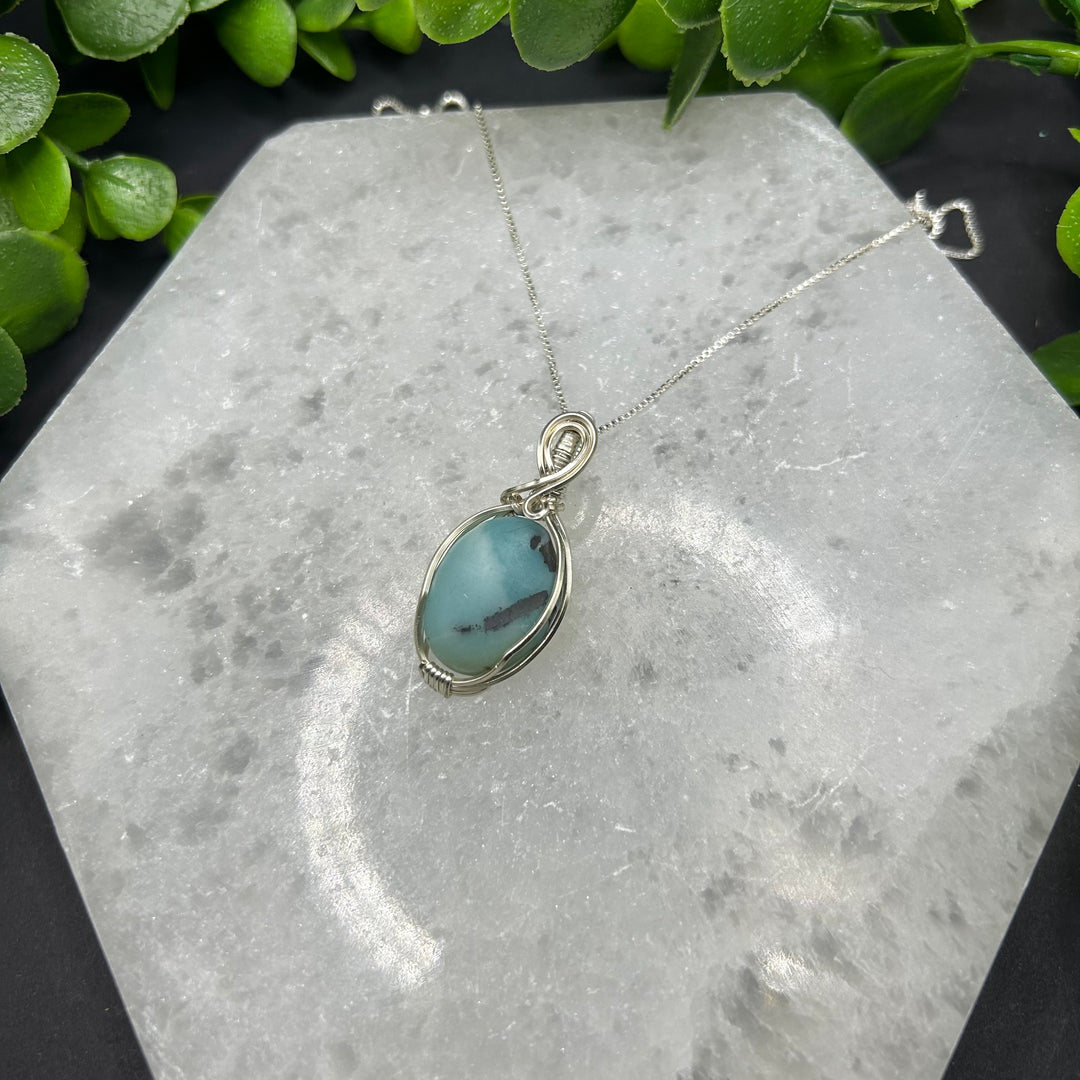 Amazonite Wire Wrapped Pendant