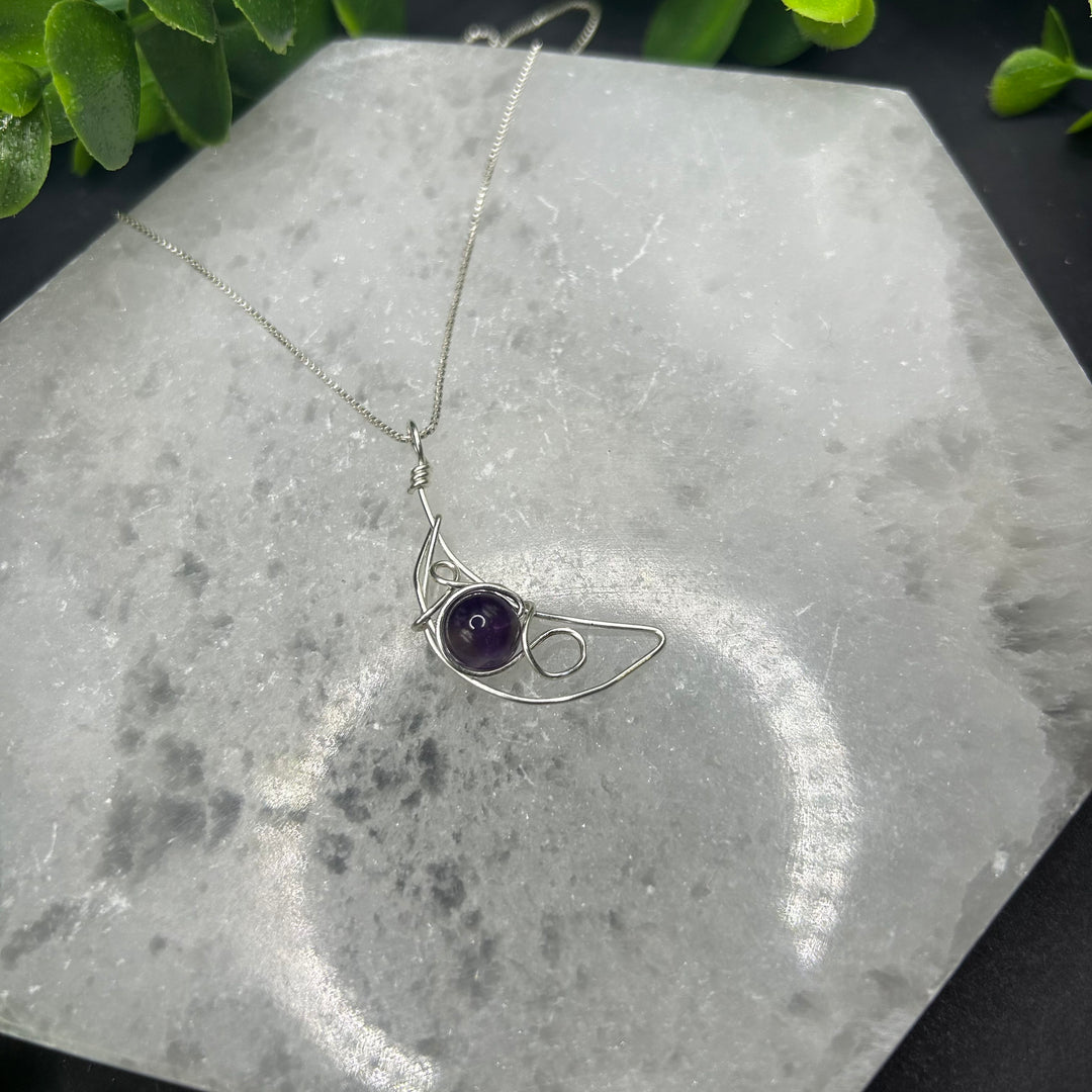 Amethyst Moon Pendant