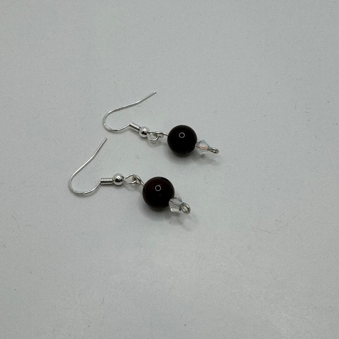 Garnet Sterling Silver Earrings