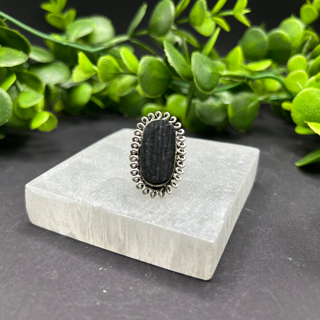 Black Tourmaline Oval Ring