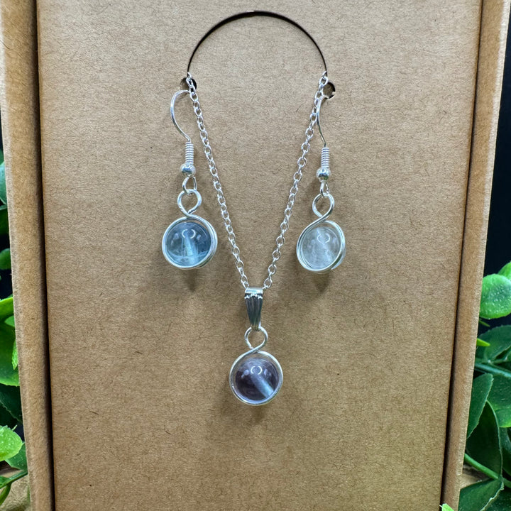 Fluorite Earring & Necklace Set