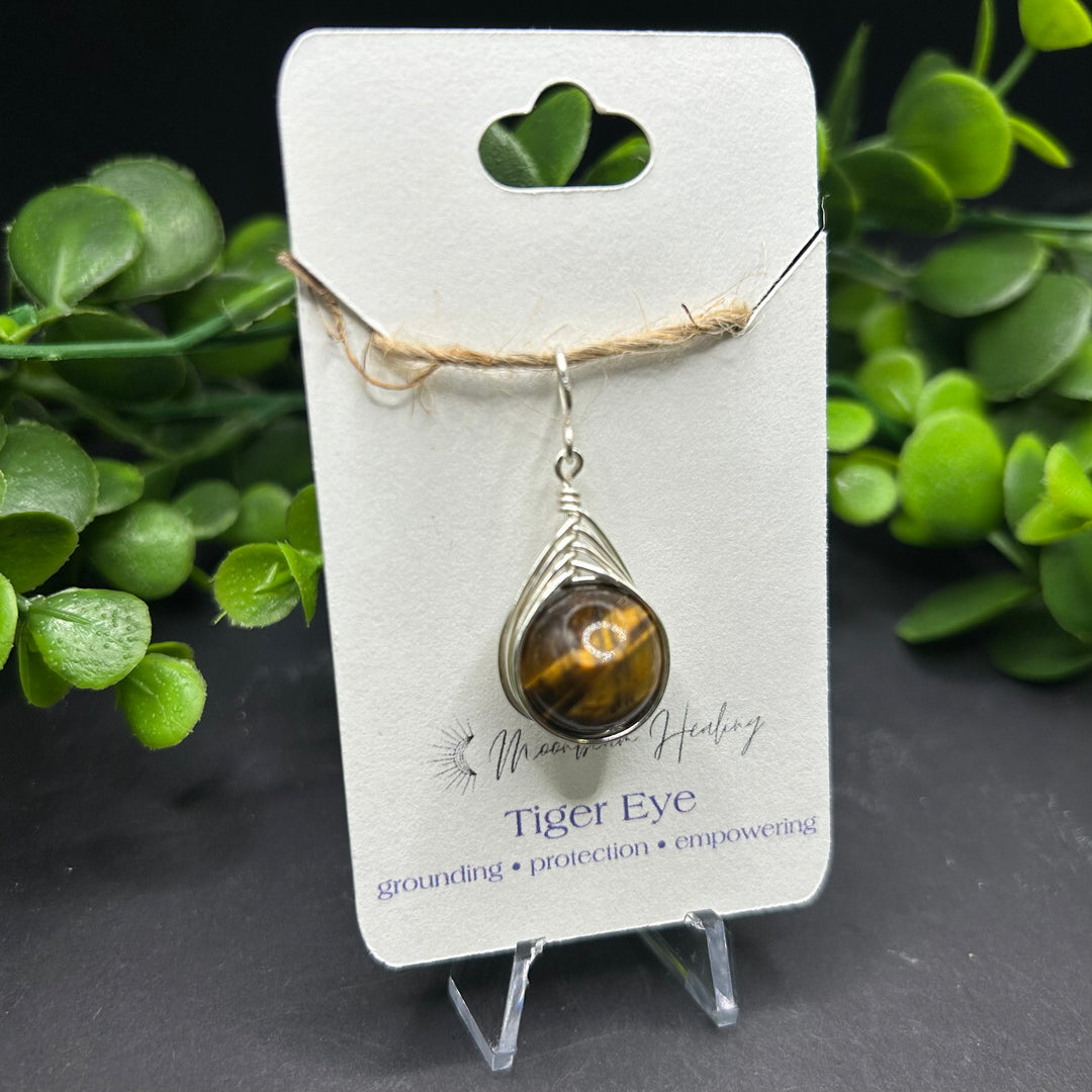 Tigers Eye Herringbone Pendant