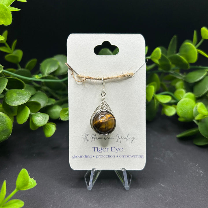 Tigers Eye Herringbone Pendant