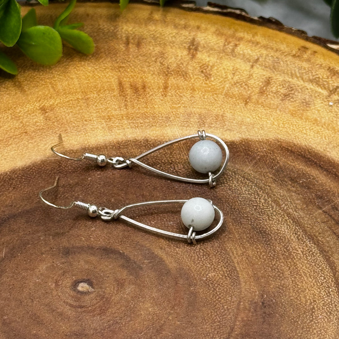 Amazonite Sterling Silver Teardrop Earrings