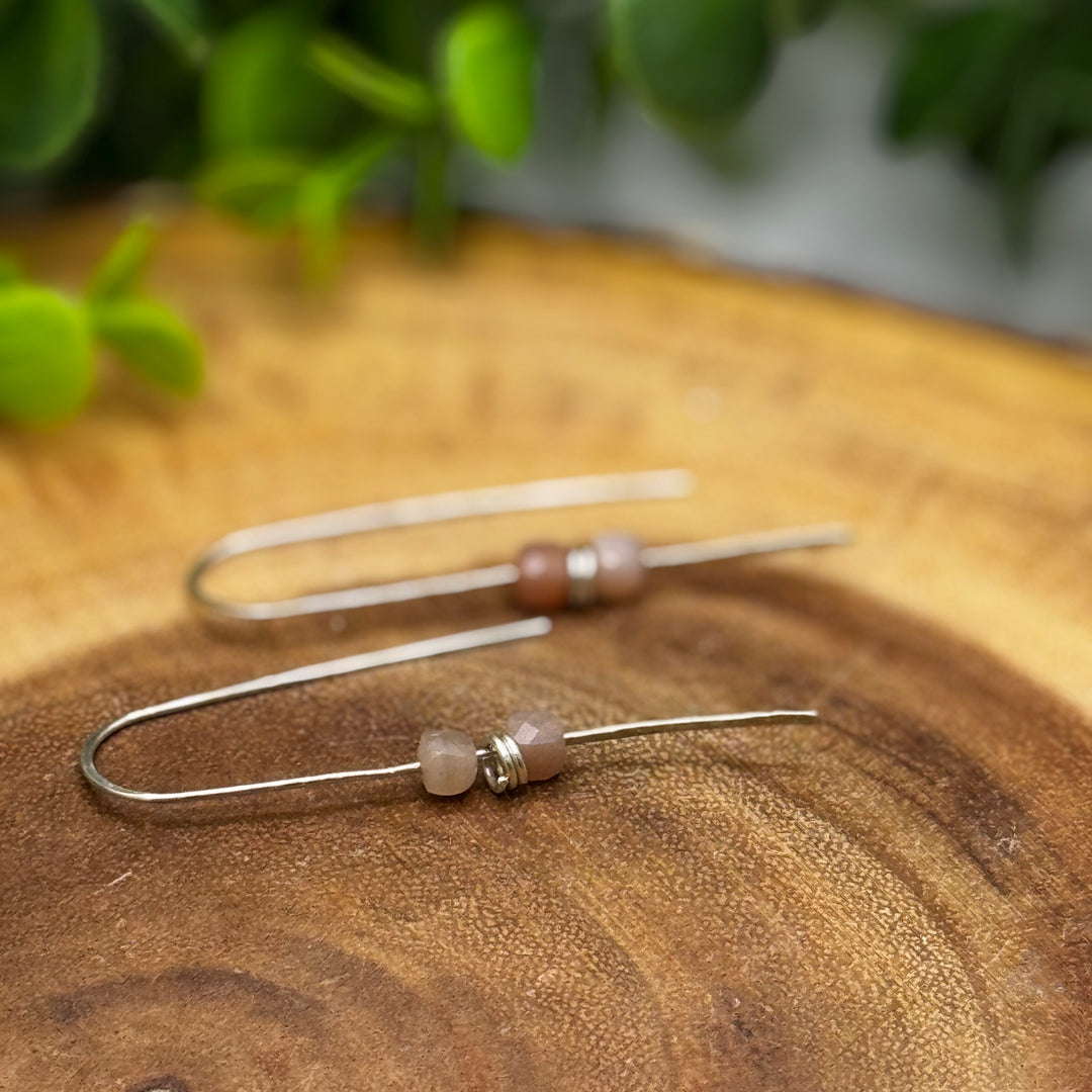 Multicoloured Moonstone Sterling Silver Threader Earrings