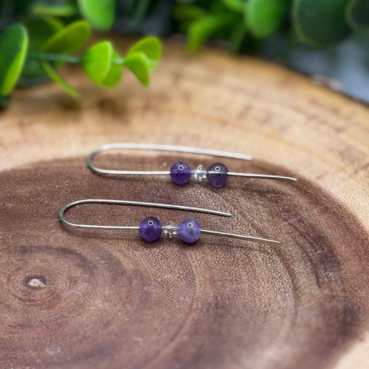 Amethyst Sterling Silver Threader Earrings