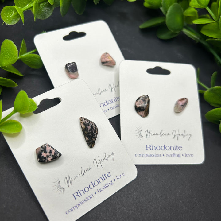 Rhodonite Stud Earrings