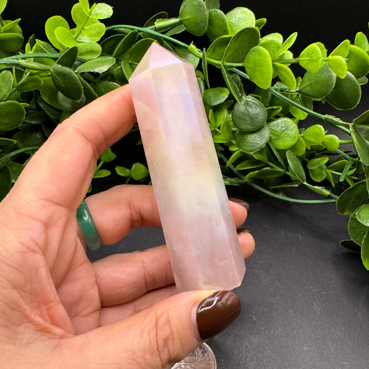 Aura Rose Quartz Polished Point #1