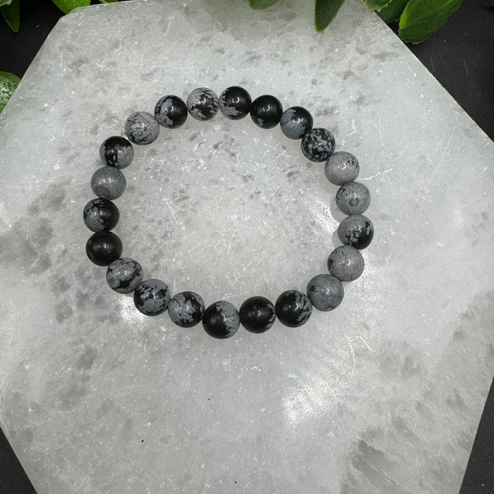 Snowflake Obsidian 8mm Bracelet