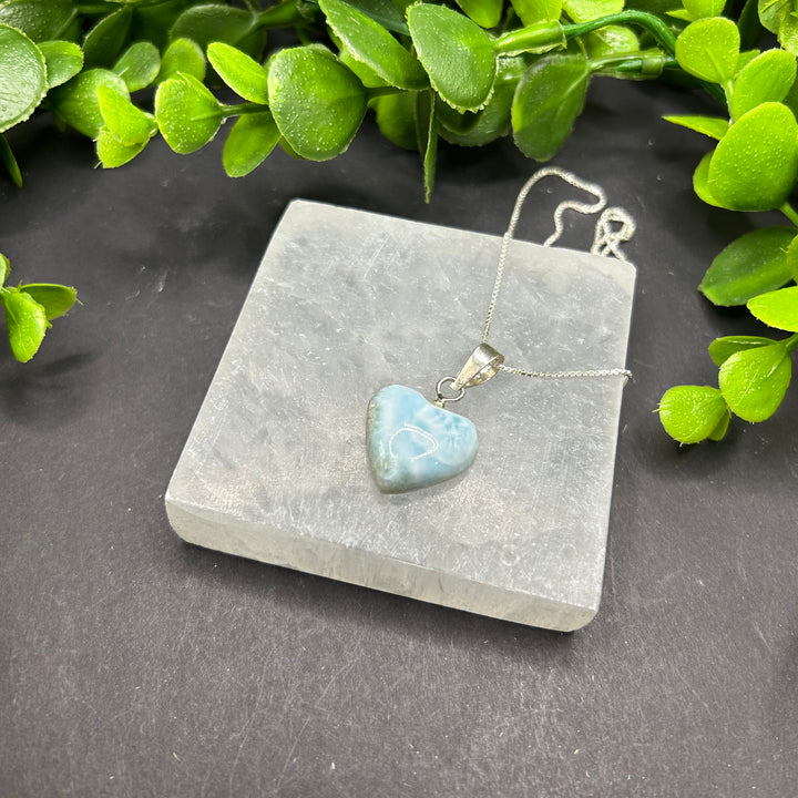 Larimar Sterling Silver Heart Pendant