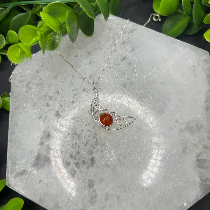 Carnelian Moon Pendant