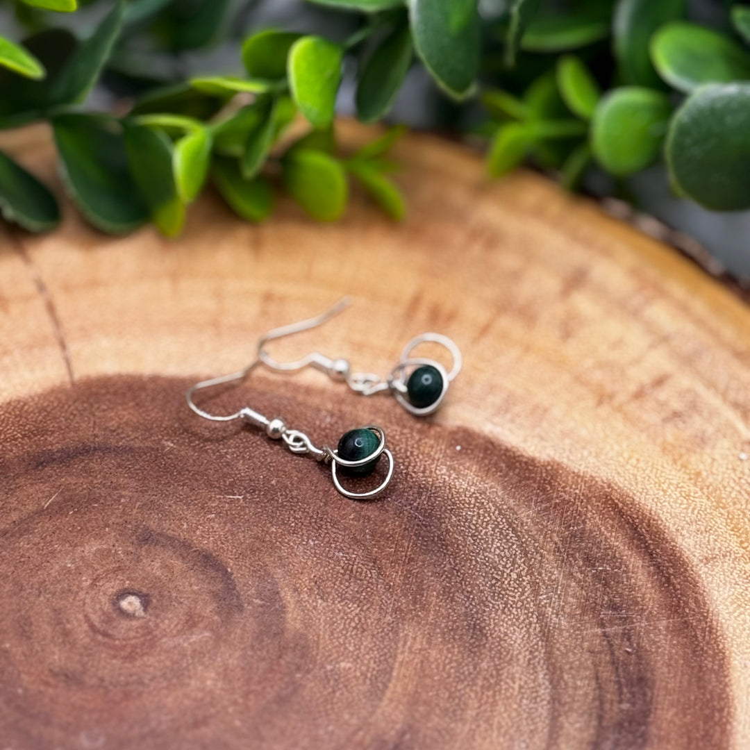 Malachite Moon Rise Sterling Silver Earrings