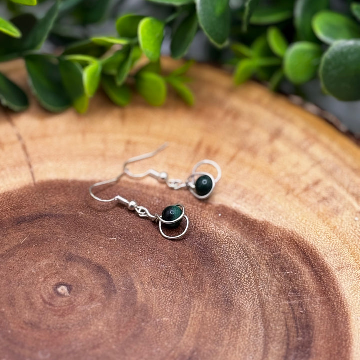 Malachite Moon Rise Sterling Silver Earrings