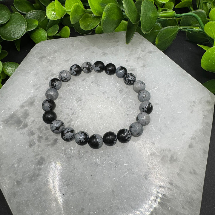 Snowflake Obsidian 8mm Bracelet