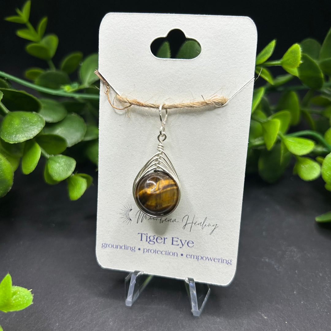 Tigers Eye Herringbone Pendant