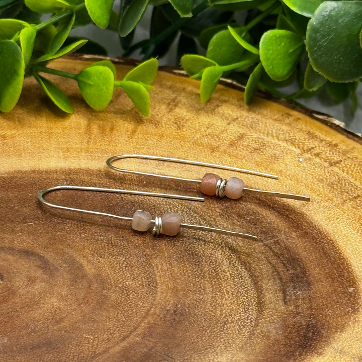 Multicoloured Moonstone Sterling Silver Threader Earrings