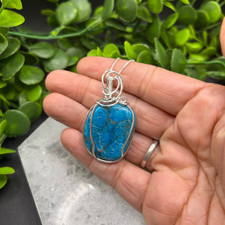 Blue Apatite Sterling Silver Pendant (#2)