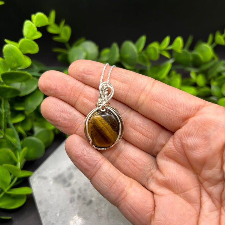 Tiger Eye Wire Wrapped Pendant