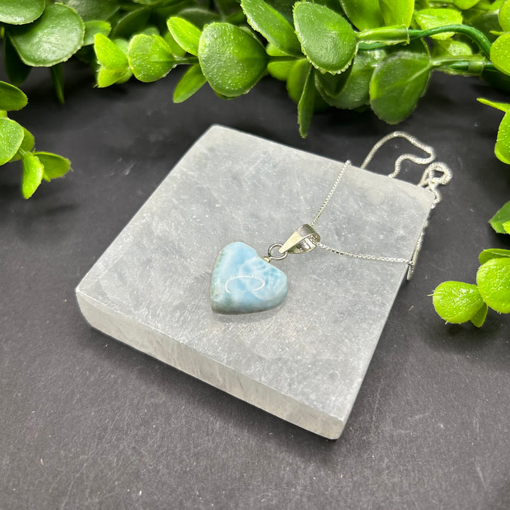 Larimar Sterling Silver Heart Pendant