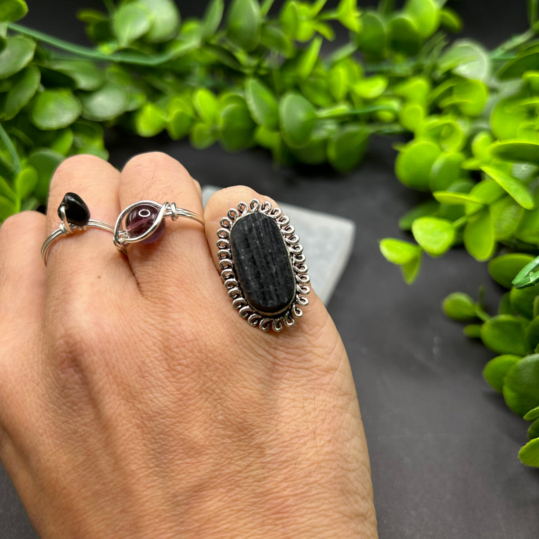 Black Tourmaline Oval Ring