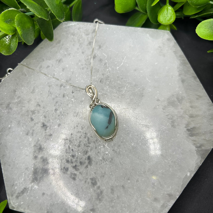 Amazonite Wire Wrapped Pendant