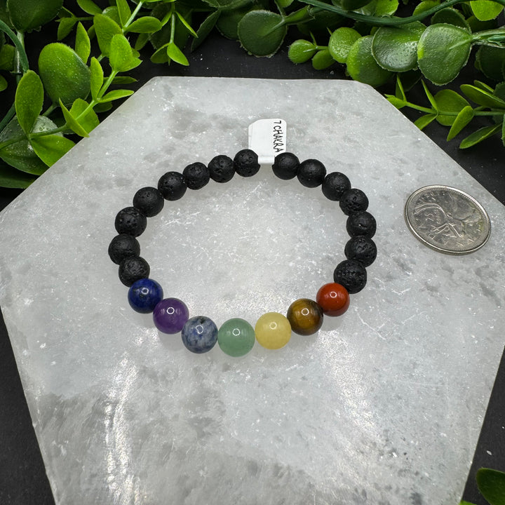 7 Chakra Bracelet with Lava Stones